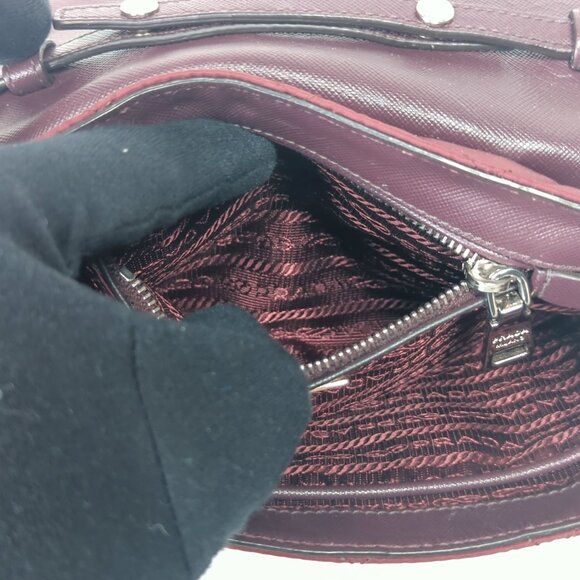 PRADA Impuntu Tessuto Quilted Nylon Chain Crossbody Bag Granato - Picture 8 of 14